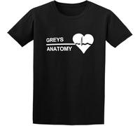 Dstarbbk Grays Anatomy Cotton Shirt Men's Short Sleeve Cotton Tops Black M