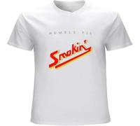 Dstarbbk Humble Pie Smokin' Vintage T Shirt Short Sleeve Cotton Tops White XL
