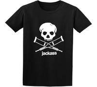 Dstarbbk Men's Summer T Shirt Jackass Logo Style Black S