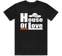 Dstarbbk Tshirt with House of Love for Men Short Sleeve Crewneck T Shirt Black S