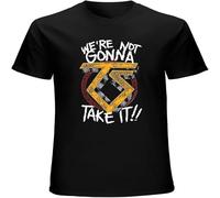 Dstarbbk Twisted Sister T Shirt were Not Gonna Take It Band Logo MensCasual Round Neck Black L