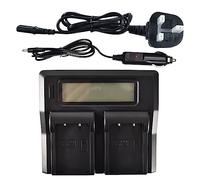 DSTE® 1.5A Fast Charging Dual Batería Cargador Compatible con Fujifilm NP-T125 GFX 50S GFX50S GFX 50R GFX50R GFX 100 como BC-T125