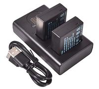 DSTE,2 baterías de repuesto para DMW-BLG10 + cargador USB dual con pantalla LCD compatible con Panasonic LUMIX DC-LX100 II, DMC-GF3, DMC-GF5, DMC-GF6, DMC-LX100 cámara como DMW-BLE9, DMW-BLE9e