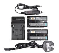 DSTE® 2 baterías Recargables de Iones de Litio NP-F750 + Adaptador de Cargador de Coche DC01U para Sony CCD-SC5 CCD-TRV80PK DCR-TRV820 CCD-SC55 CCD-TRV81 DCR-TRV820K CCD-SC65 CCD-TRV815 DCR-TRV9