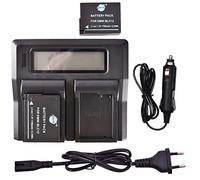 DSTE 2-Pack DMW-BLC12 Batería + LCD Cargador Compatible para Panasonic Lumix DMC-GH2, DMC-FZ330, DMC-FZ1000