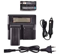 DSTE 2-Pack NP-F770 NP-F750 Repuesto Batería + LCD Cargador Doble Canal Compatible para Sony DCR-TRV820K,CCD-SC65,DCR-TRV9,CCD-TRV82,DCR-TRV900,CCD-TR3000,CCD-TRV85,DCR-VX200,CCD-TR3300