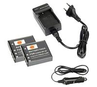 DSTE 2-Pieza NP-40 Repuesto Batería y Cargador Compatible para Casio Exilim EX-FC100WE EX-FC150 EX-FC160S EX-Z400 EX-P505 EX-P600 EX-P700