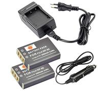 DSTE 2 Pieza NP-95 Repuesto Batería y DC29E Viaje Cargador Compatible para Fujifilm NP95 FinePix F30 F31fd Real 3D W1 X100 X30 X100T X100LE X100S X-S1