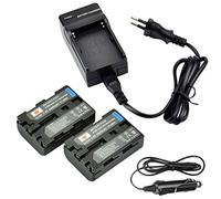 DSTE 2-Pieza NP-FM50 Repuesto Batería y Cargador Compatible para Sony NP-FM55H CCD TR108 CCD TR208 CCD TR408 CCD TR748 CCD TRV106 DCR-TRV820 CCD-TRV96 K DCR-HC42 DCR-HC42E