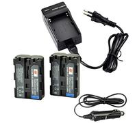 DSTE 2-Pieza NP-FM500H Batería y DC01E Viaje Cargador Compatible para Sony A57 A58 A65 A100 A200 A300 A350 A450 A500 A700