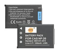 DSTE 2-Pieza Repuesto Batería para NP-20 Exilim EX-M1 EX-M2 EX-M20 EX-M20U EX-S1 EX-Z5 EX-Z6 EX-Z65 EX-Z7 EX-Z8 EX-S100 EX-S100WE EX-S1PM EX-S2 EX-S20
