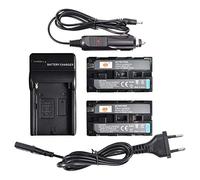 DSTE 2-Pieza Repuesto Batería y DC01U Viaje Cargador Kit para Sony NP-F330 NP-F530 NP-F550 NP-F570 CCD-RV100 CCD-RV200 CCD-SC5 CCD-SC55E CCD-SC55 CCD-SC6 CCD-SC65 CCD-SC7 CCD-SC9