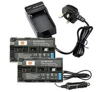 DSTE 2-Pieza Repuesto Batería y DC01U Viaje Cargador Kit para Sony NP-F330 NP-F530 NP-F550 NP-F570 CCD-RV100 CCD-RV200 CCD-SC5 CCD-SC55E CCD-SC55 CCD-SC6 CCD-SC65 CCD-SC7 CCD-SC9