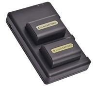 DSTE 2 Piezas de Recambio de bateria NP-FH50 Batterie + USB Cargador Dual Compatible con Sony DSLR-A230 DSLR-A290 DSLR-A330 DSLR-A380 DSLR-A390