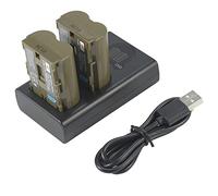 DSTE (2 Unidades) BP-511 BP511 BP511A BP-511A + Cargador USB Doble con Pantalla LCD Compatible con Canon EOS 10D,20Da