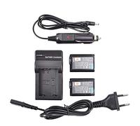 DSTE 2pcs Batería + Travel Cargador Compatible con Sony NP-FW50 ZV-E10 RX10 IV DSC-RX10M3 DSC-RX10M2 DSC-RX10 SLT-A37 SLT-A55V a6100 a6300 a6400 a7 a7S a7R II ILCE-QX1