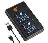DSTE 2PCS DMW-BCF10 Batería & Cargador Compatible para Panasonic DMC-FC25 DMC-FH1 DMC-FX40 DMC-FX48 DMC-FX68