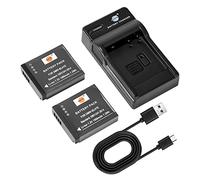 DSTE 2pcs DMW-BLH7E DMW-BLH7 Battería y Cargador para Panasonic Lumix DMC-GM1, DMC-GM1K, DMC-GM1W, DMC-GF7K