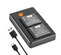 DSTE 2PCS DMW-BLH7E DMW-BLH7 DMW-BLH7PP (1000mAh/7.2V) Batería Cargador Compatible para Panasonic Lumix DMC-GM1 DMC-GM1K DMC-GM1D
