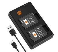 DSTE 2PCS EN-EL12 (1600mAh/3.7V) Batería Cargador Compatible para Nikon Coolpix S6200 S6300 S8000 S8200 S9500 S9600 AW100 AW100s AW110 AW110s AW120s