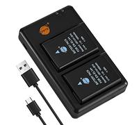 DSTE 2PCS EN-EL14 Batería & Cargador Compatible para Nikon D3400, D3500, D5100, D5200, D5300