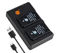DSTE 2PCS EN-EL20 EN-EL20a (1900mAh/7.4V) Batería Cargador Compatible para Nikon 1 J1, 1 J2, 1 J3, 1 S1, 1 V3, Coolpix A, 1 AW1, Blackmagic Pocket Cinema Cámara