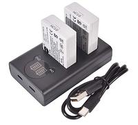 DSTE 2PCS LP-E5 Batería Recargable y Doble Cargador USB Smart LED Compatible con Canon EOS 450D, 500D, 1000D, Kiss X2, X3, Rebel XS, XSi