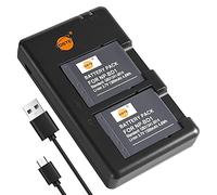 DSTE 2pcs NP-BD1 Batería + Cargador Compatible para Sony DSC-T70, DSC-T75, DSC-T90, DSC-T200, DSC-T300