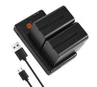 DSTE 2PCS NP-F970(7900mAh/7.4V) Batería Cargador Compatible para Sony CCD-SC65,CCD-TR910,CCD-TR940,CCD-TR3000,CCD-TR3300,PT-176S,CN-160,OE-160,CN-216,JYLED-300S Cámara LED Light