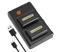 DSTE 2PCS NP-FH50 Batería & Cargador Compatible para Sony DSLR-A230, DSLR-A330, DSLR-A380, DSLR-A390, DSC-HX1, DSC-HX100V, DSC-HX200V