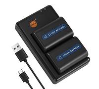 DSTE 2PCS NP-FM55H NP-FM50 (2300mAh/7.4V) Batería Cargador Compatible para Sony CCD-TRV208,CCD-TR208,CCD-TR408,CCD-TR748,CCD-TRV106,CCD-TRV107,CCD-TRV108