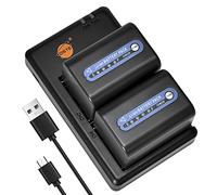 DSTE 2PCS NP-FM70 NP-QM71D NP-QM71 (3400mAh/7.4V) Batería Cargador Compatible para Sony CCD-TRV107,CCD-TRV138,CCD-TRV228,CCD-TRV250,CCD-TRV270,CCD-TRV285,CCD-TRV308,CCD-TRV318,CCD-TRV328