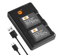 DSTE 2PCS NP-FT1 (1300mAh/3.7V) Batería Cargador Compatible para Sony DSC-L1,DSC-M1,DSC-M2,DSC-T1,DSC-T3,DSC-T3S,DSC-T5,DSC-T9,DSC-T10,DSC-T11,DSC-T33