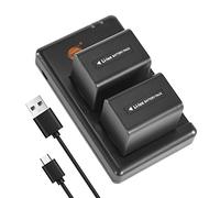 DSTE 2PCS NP-FV70 Batería de Cargador (2600mAh/7.4V) Compatible con Sony DCR-SX45 DCR-SX63 DCR-SX65 DCR-SX83 DCR-SX85 HDR-CX115
