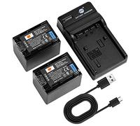 DSTE 2pcs NP-FV70 Batería y Cargador para cámara Sony DCR-SX21, DCR-SX44, DCR-SX45, DCR-SX63, DCR-SX65, DCR-SX83, DCR-SX85, FDR-AX100
