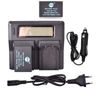 DSTE 2PCS NP-T125 Batería + LCD Charging Dual Cargador Compatible para Fujifilm GFX 50S GFX50S GFX 50R GFX50R GFX100 Cámara