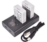 DSTE 2X LP-E5 Repuesto Batería + Cargador USB Dual con Pantalla LCD Compatible para Canon EOS 450D 500D 1000D Kiss F X2 X3 Rebel XS XSi T1i Digital Cámara