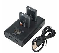 DSTE 2X NP-BX1 Repuesto Batería + Cargador USB Dual con Pantalla LCD Compatible para NP-BX1/M8 y Sony ZV1 ZV-1 HDR-CX240E DSC-RX10 II DSC-RX1B DSC-RX1R DSC-RX1R/B DSC-RX100 II Cámara