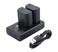 DSTE - Batería de repuesto + cargador USB dual con pantalla LCD compatible con BLX-1 BLX1, Olympus OM-1 OM1 Micro SLR sistema OM