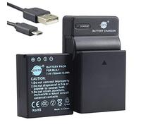 DSTE BLH-1 Li-Ion Batería (2 Paquetes) Traje y Cargador Micro USB Compatible con Olympus EM1 Mark II