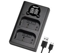 DSTE BLX-1 - Cargador rápido dual USB con pantalla LCD compatible con cámara Olympus OM-1 OM1