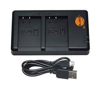 DSTE - Cargador de batería doble USB compatible con batería Canon LP-E17 como LC-E17, alimentación a través de cable de carga micro USB a USB-A 2.0