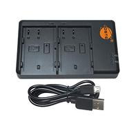 DSTE - Cargador de batería USB dual compatible con Panasonic DMW-BLF19, DMW-BLF19e como DMW-BTC13 - Alimentación a través de micro USB a cable de carga USB-A 2.0
