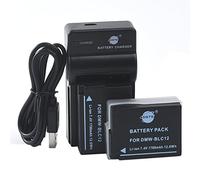 DSTE DMW-BLC12 - Batería de iones de litio (2 unidades) y cargador micro USB, compatible con Panasonic BP-DC12, Sigma BP-51, V-LUX4, DMC GX8 G85 G7 FZ2000 FZ2500 FZ1000 FZ200 FZ300, Cámara Leica Q