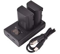 DSTE DMW-BLF19E - Batería recargable (paquete de 2) y cargador doble USB inteligente LED compatible con Panasonic Lumix DMC-GH3 DMC-GH3A DMC-GH3GK DMC-GH3H DC-G9GK-K