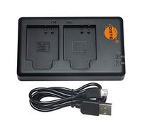 DSTE Dual Akkuladegerät Kompatibel mit NP-BY1,NP-BK1,VW-VBX090/HX-WA2/WA20,EN-EL11 LI-50B LI-90B DB-110,CASIO NP-150 Batterie - Versorgung über Micro-USB zu USB-A 2.0-Ladekabel