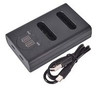 DSTE Dual USB Cargador con Pantalla LCD Compatible para LI-90B LI-92B y Olympus SH-1, SH-50, iHS SH-60, SP-100, SP-100EE, Tough TG-1, iHS Tough TG-2, iHS Tough TG-3, XZ-2 iHS Cámara