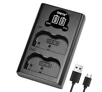 DSTE EN-EL3E - Cargador rápido dual USB con pantalla LCD compatible con Fujifilm NP-150, Olympus PS-BLM1 PS-BLM5, Minolta NP-400, Samsung SLB-1674, Pentax D-LI50