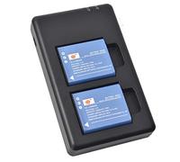 DSTE Juego de 2 baterías de Repuesto LI-90B + Cargador Dual USB Compatible con Olympus SH-1 SH-2 SH-50 iHS SH-60 SP-100 Tough TG-1 Tough TG-2