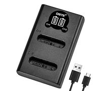 DSTE LI-90B Batería USB Dual Cargador rápido con pantalla LCD compatible con Sony NP-BK1, Panasonic VW-VBX090, Olympus Li-60B EN-EL11 LI-50B, batería Casio NP-150